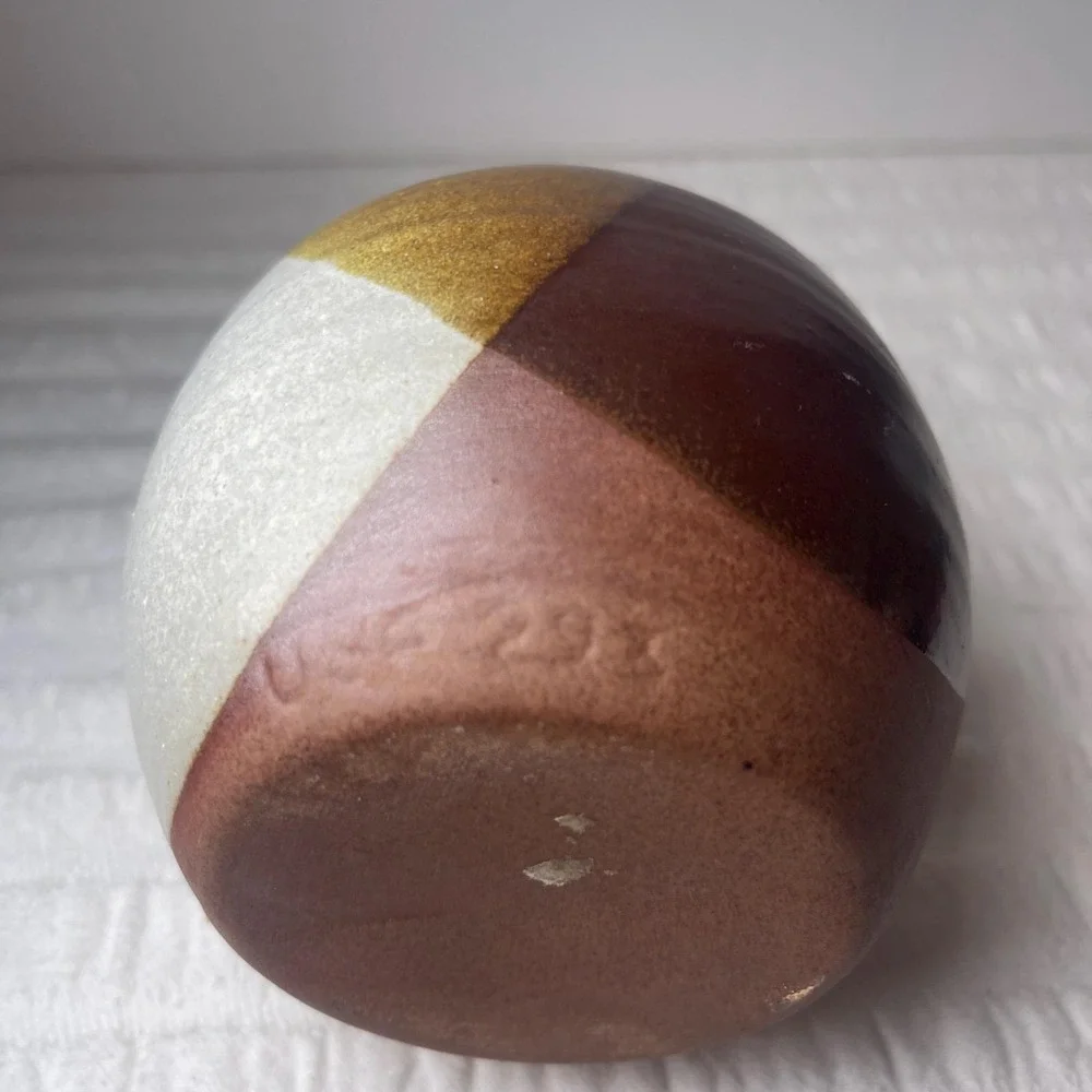 Vintage MCM Robert Maxwell 1960s Ceramic Art Pottery Bus Weed Vase 4 1/2in